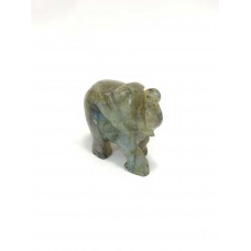 Handmade Figurine Animal Elephant Natural Labradorite Gemstone Decorative Item F